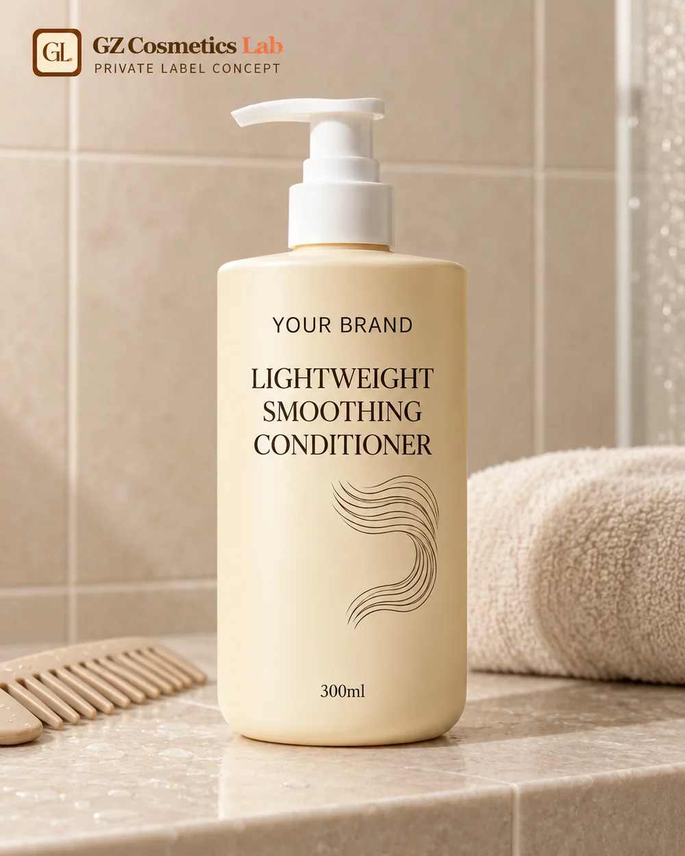 Lightweight Smoothing Conditioner — GZ Cosmetics Lab private-label packaging concept