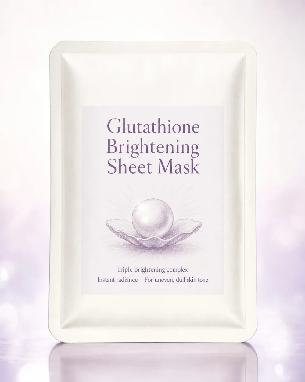 Glutathione brightening sheet mask manufactured by GZ Cosmetics Lab in Guangzhou, a category with a 10,000 piece minimum order quantity