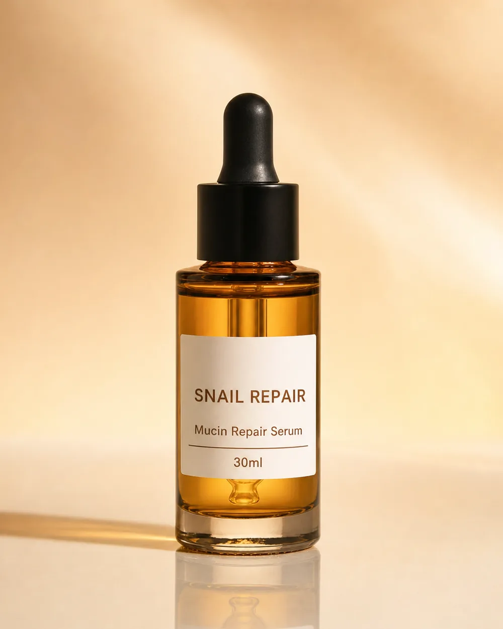 Snail mucin repair serum produced by GZ Cosmetics Lab, an example of a K-beauty-style formula reproduced at a China OEM facility